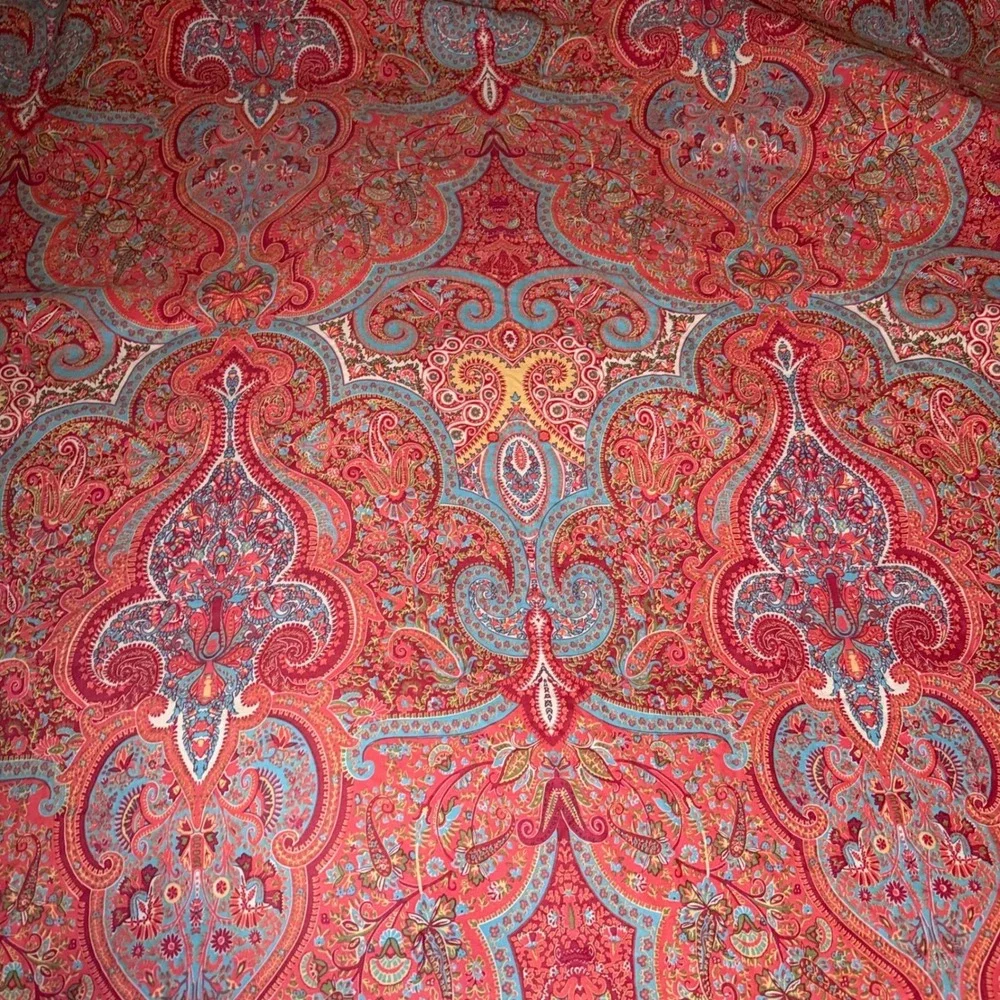 Ralph Lauren Paisley Comforter Queen Red Oxblood Teal Bahrain Luxury Bedding USA